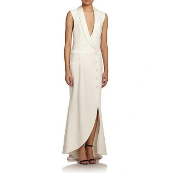 Haute Hippie Dresses & Skirts - Haute Hippie Tuxedo Gown In Swan Size Medium
